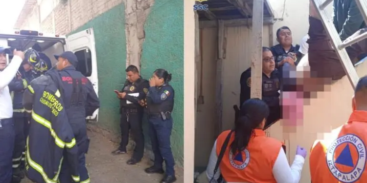 Albañil cae de un segundo piso en Iztapalapa y se entierra una varilla en la espalda