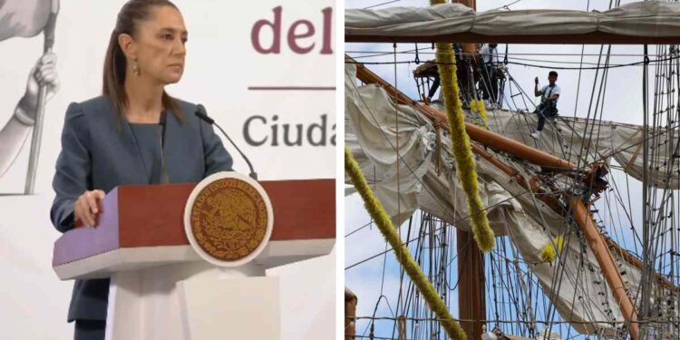 Sheinbaum: autoridades investigan choque del buque Cuauhtémoc