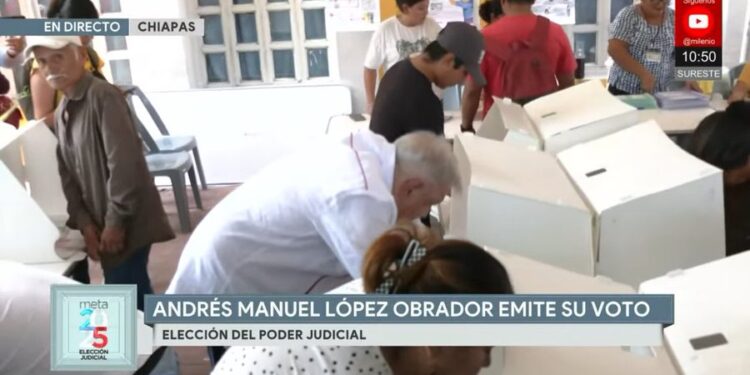 ¡AMLO sí votó! Reaparece en Chiapas y participa en la Elección Judicial que él impulsó