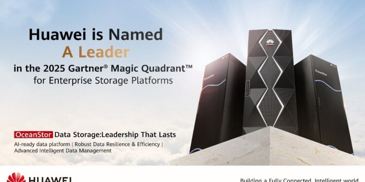 Huawei es nombrada Líder en el Gartner® Magic Quadrant™ (Cuadrante Mágico de Gartner®) para Plataformas de Almacenamiento Empresarial, 2025