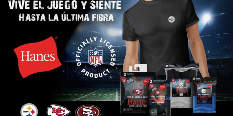Hanes lanza colección oficial NFL 2025 con 49ers, Steelers y Chiefs