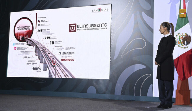 Sheinbaum inaugura tramo Santa Fe-Observatorio del Tren “El Insurgente”; se conecta Toluca con la Ciudad de México