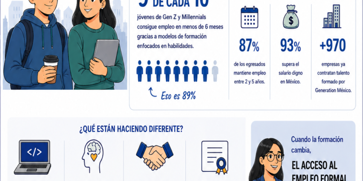 Generation México logra que 9 de cada 10 jóvenes de Gen Z y Millennials consiga empleo
