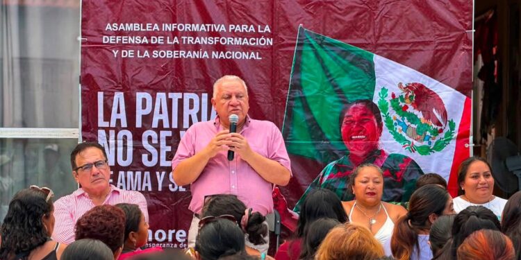Rafa Marín reúne a la militancia de Villas Otoch para fortalecer la defensa de la Transformación y la Soberanía Nacional