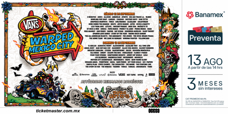 Vans Warped Tour México anuncia bandas por día para su primera edición en CDMX