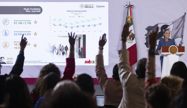 Presidenta destaca récord histórico de 51.1 millones de viajeros internacionales en primer semestre del 2026; es 7.7% más que en 2025