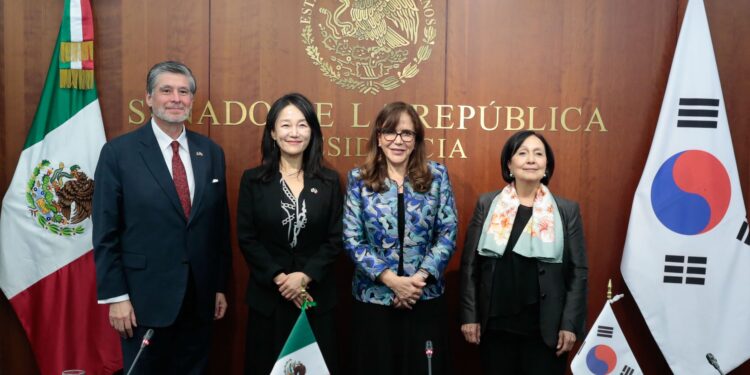 Yeidckol Polevnsky se reunió con la asambleísta de Corea Lee Jae-Jung