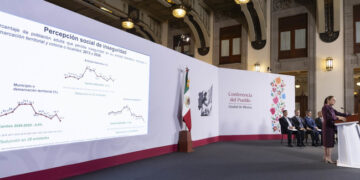 La gente en su colonia se siente más segura; percepción de inseguridad en localidades disminuye de 50.6% a 35.9%: presidenta